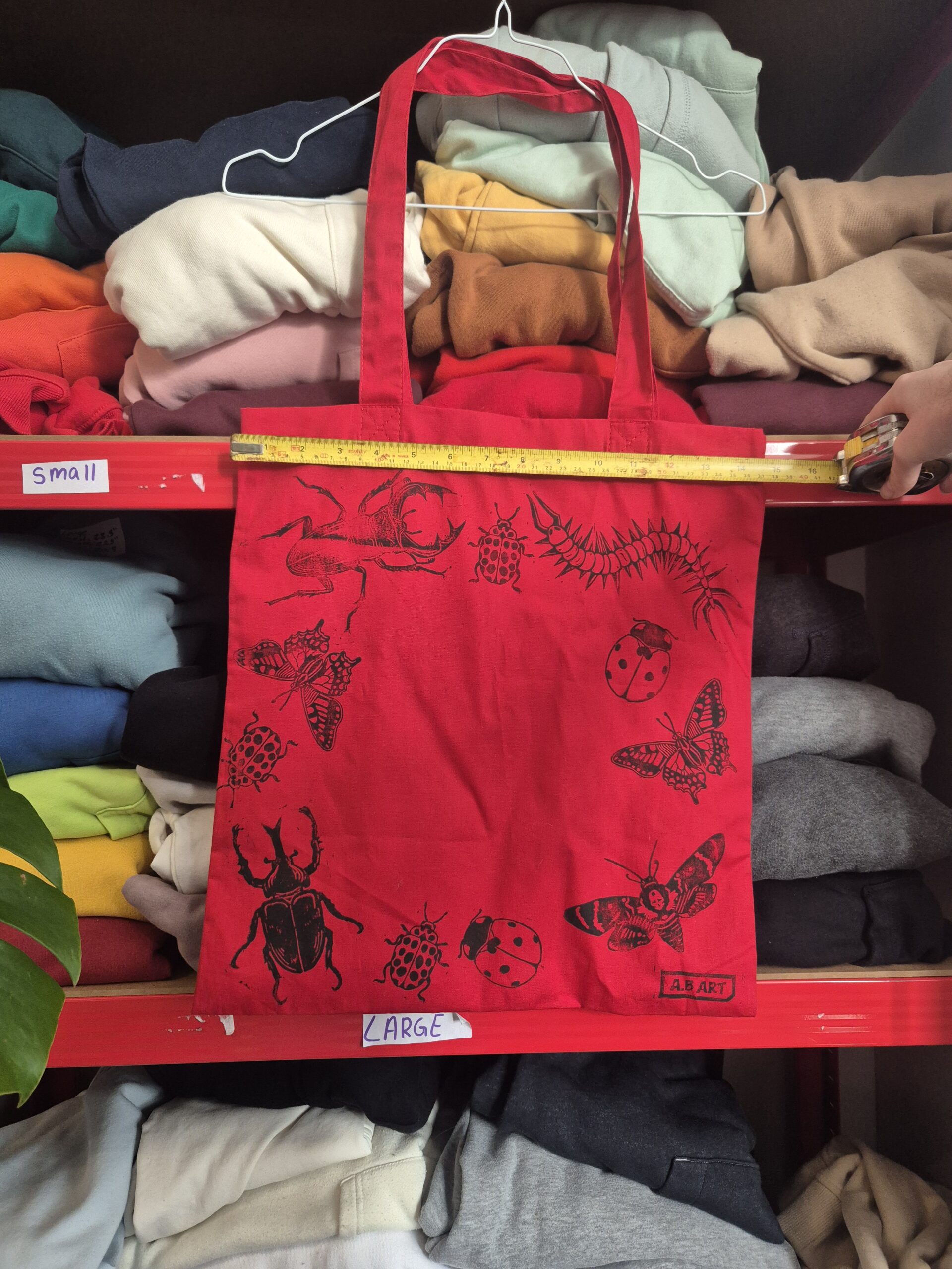 Bug Themed Red Tote Bag