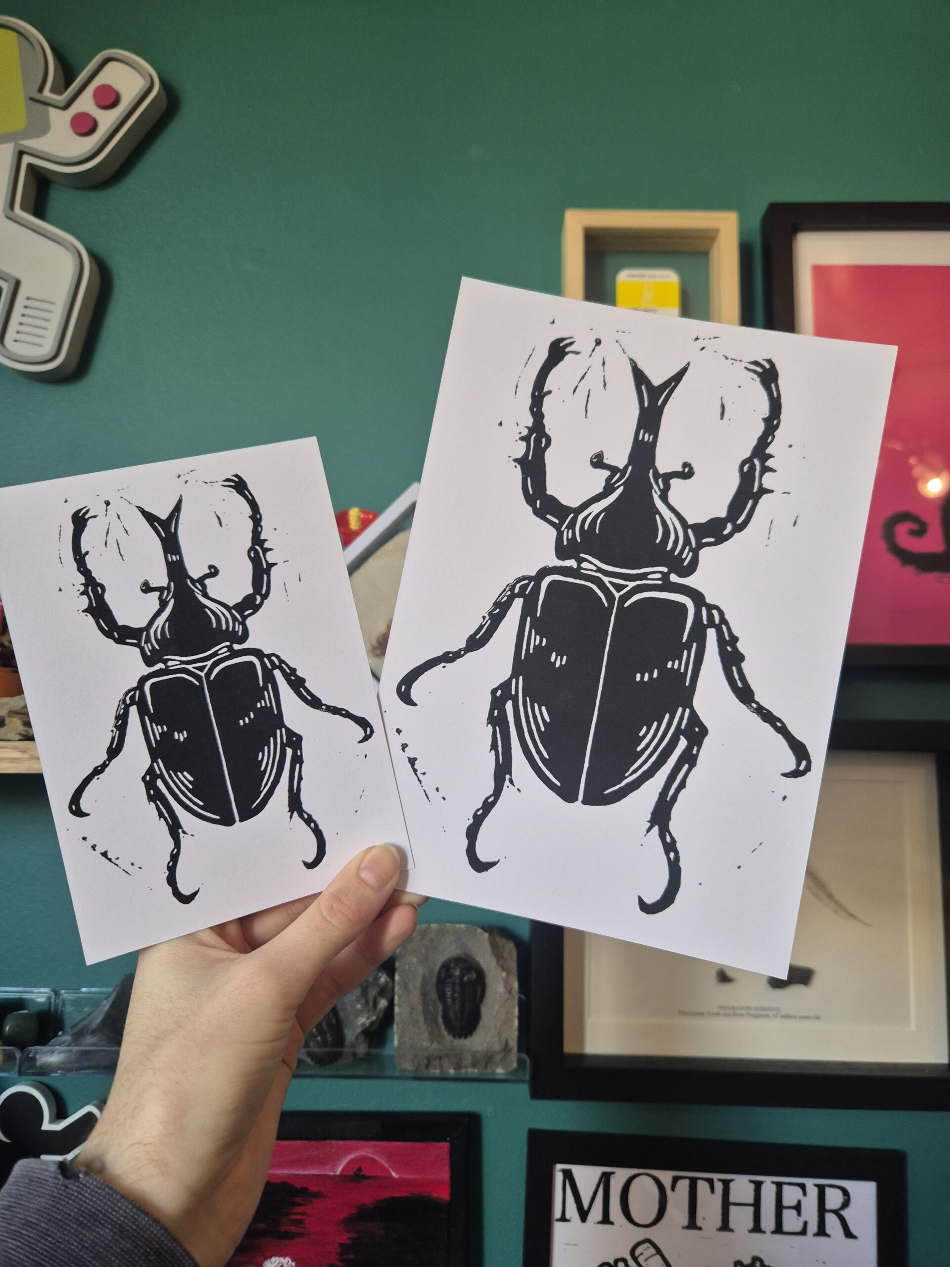 A5 or A6 Rhino Beetle Postcard