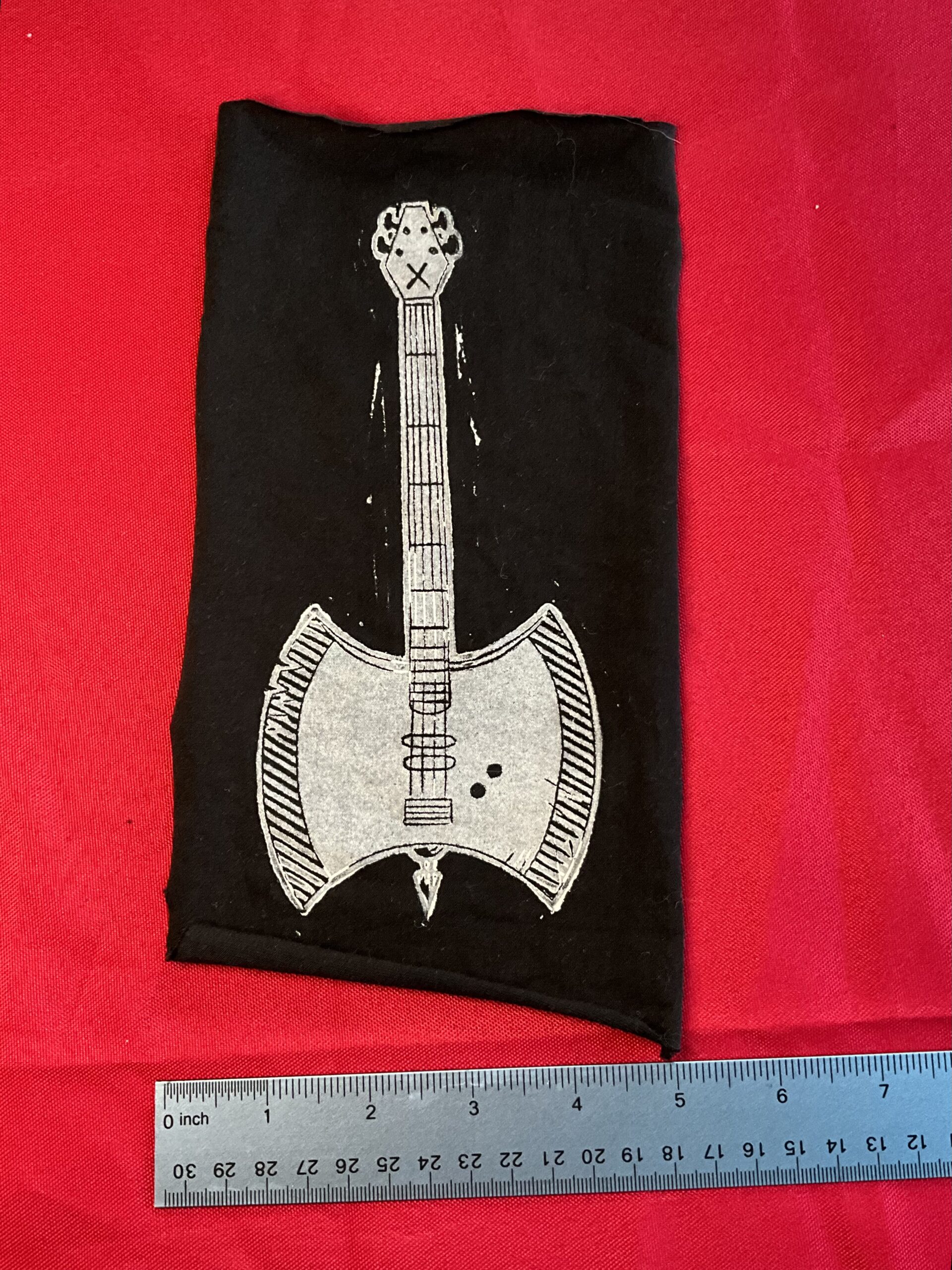 Black & White Axe Bass Guitar Patch - Image 4