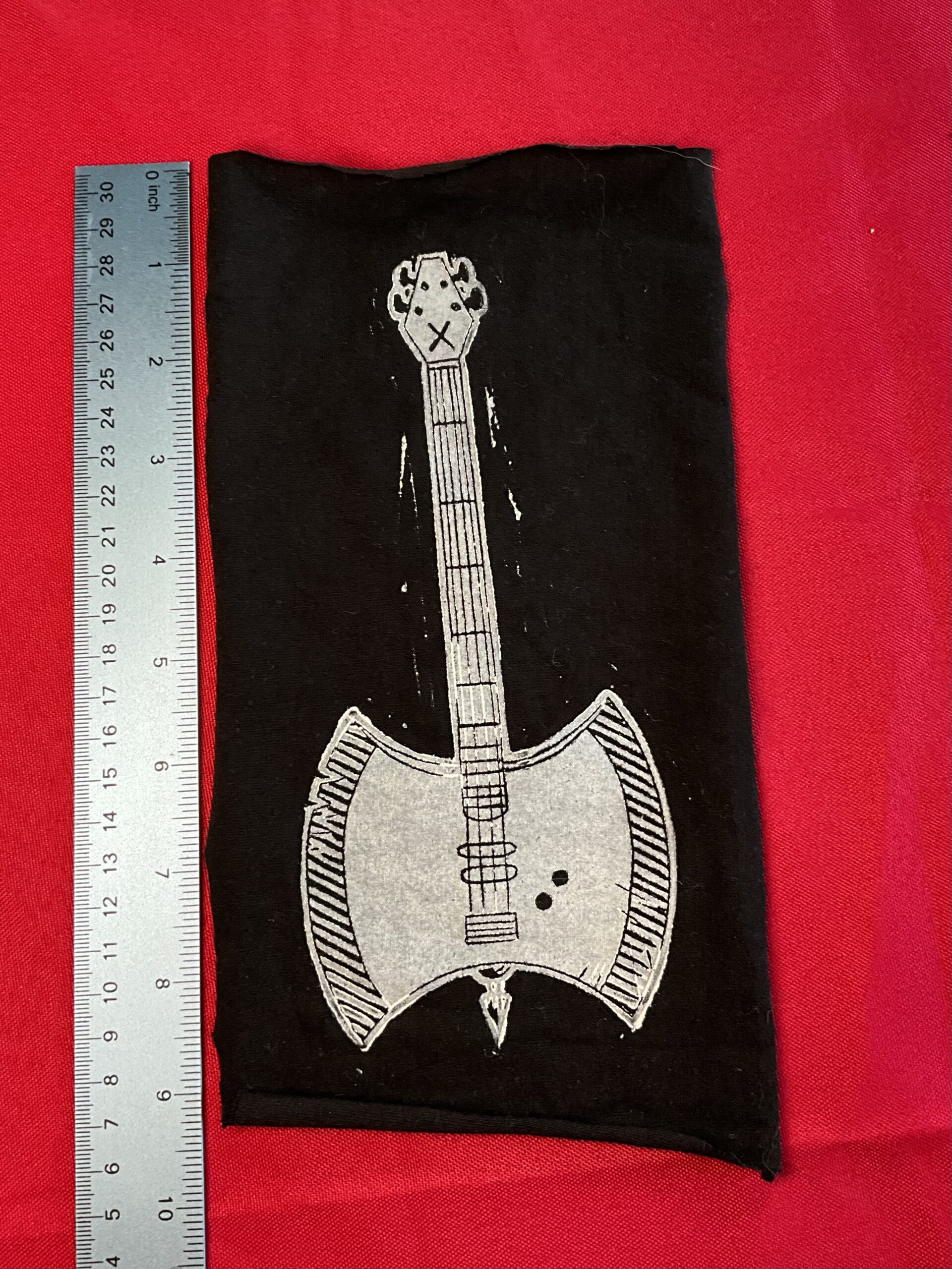 Black & White Axe Bass Guitar Patch - Image 6