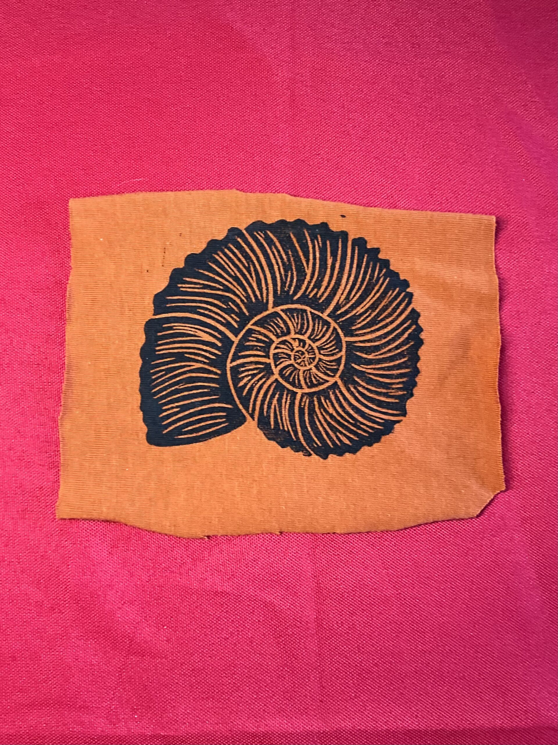 Orange & Black Ammonite Patch