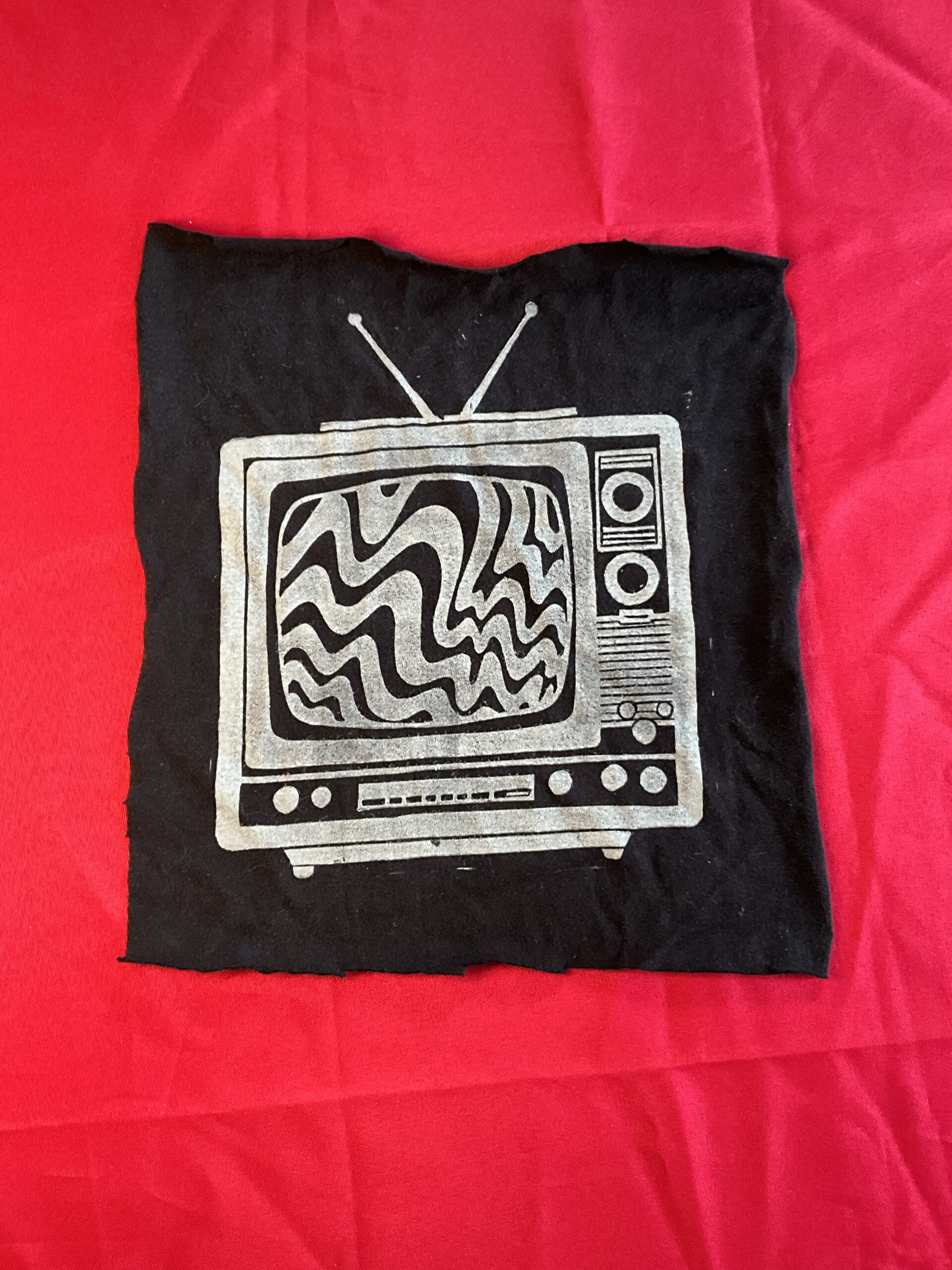 Black & White Retro T.V. Patch (Large)