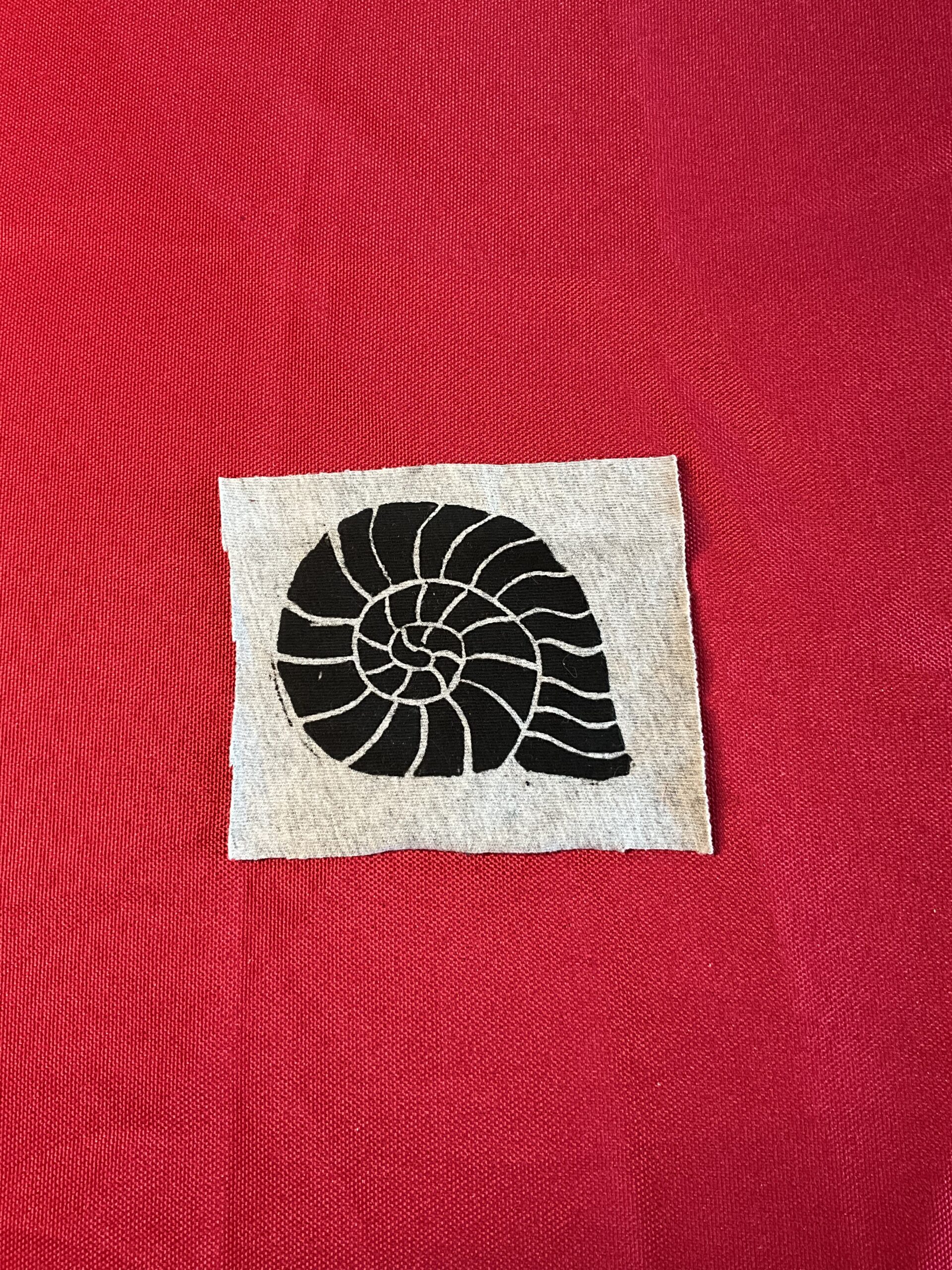 Grey & Black Ammonite Mini Patch