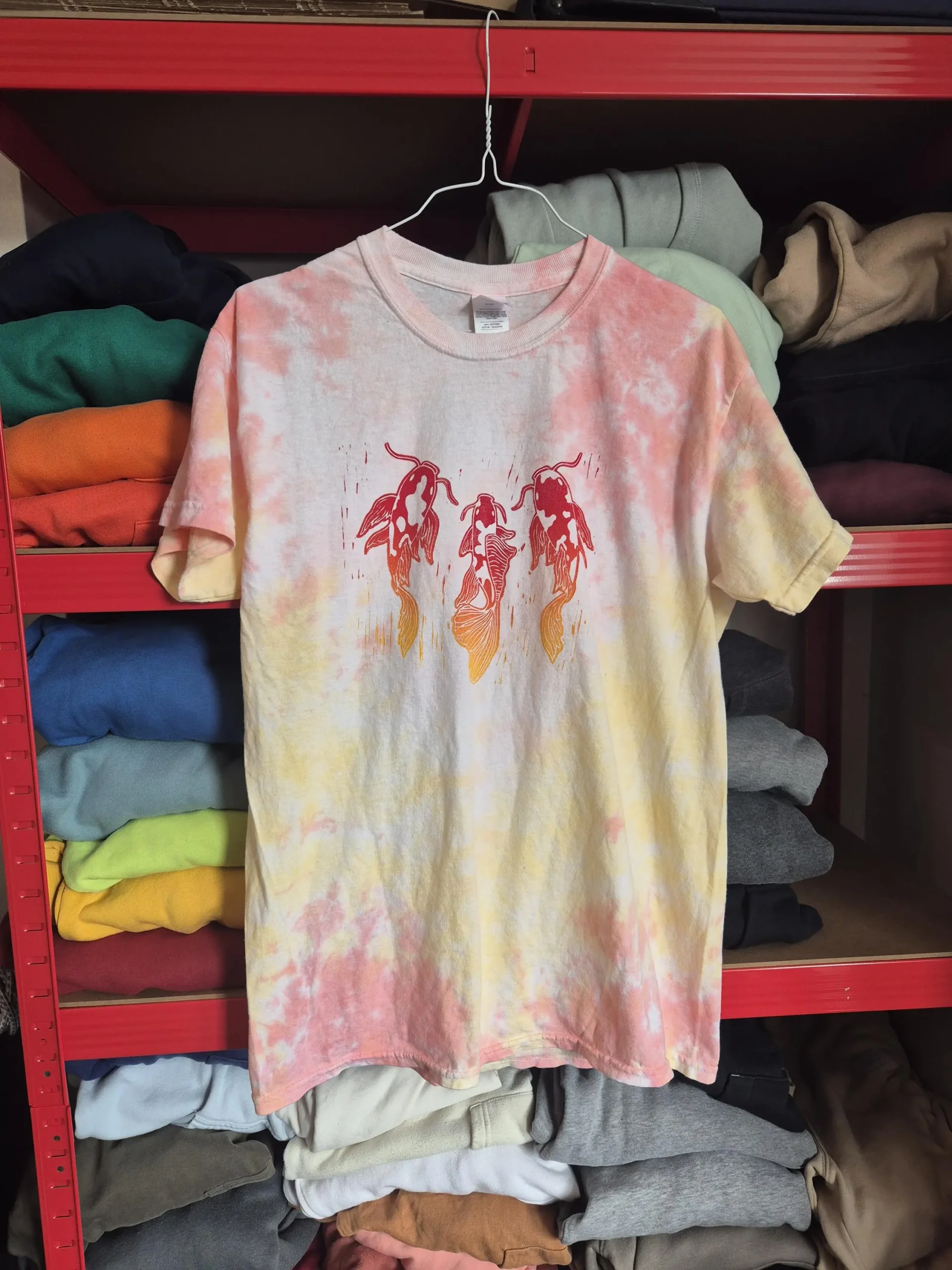 Tye Dye Koi Upcycled T-shirt – Size Medium