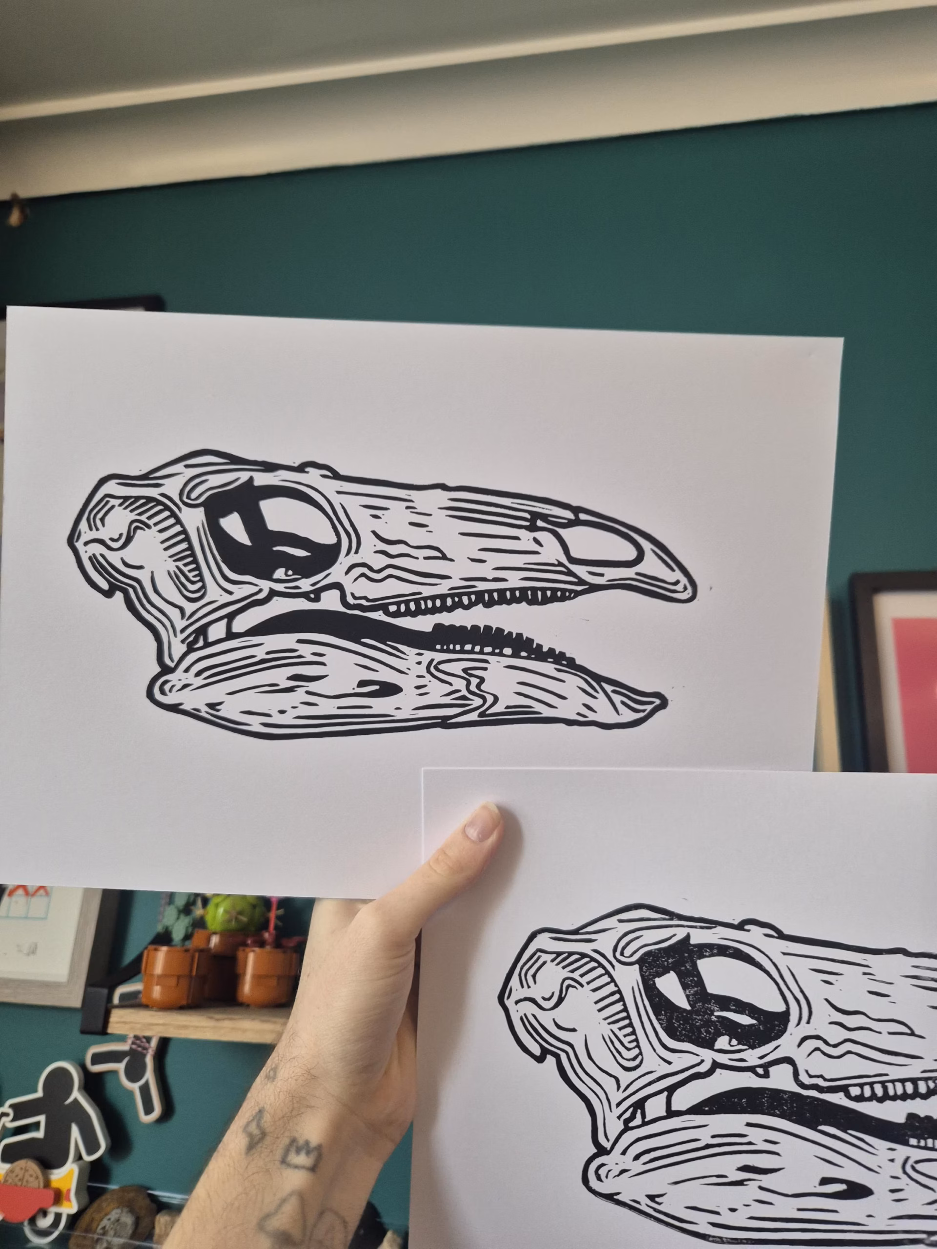 A4 Stegosaurus Skull Print