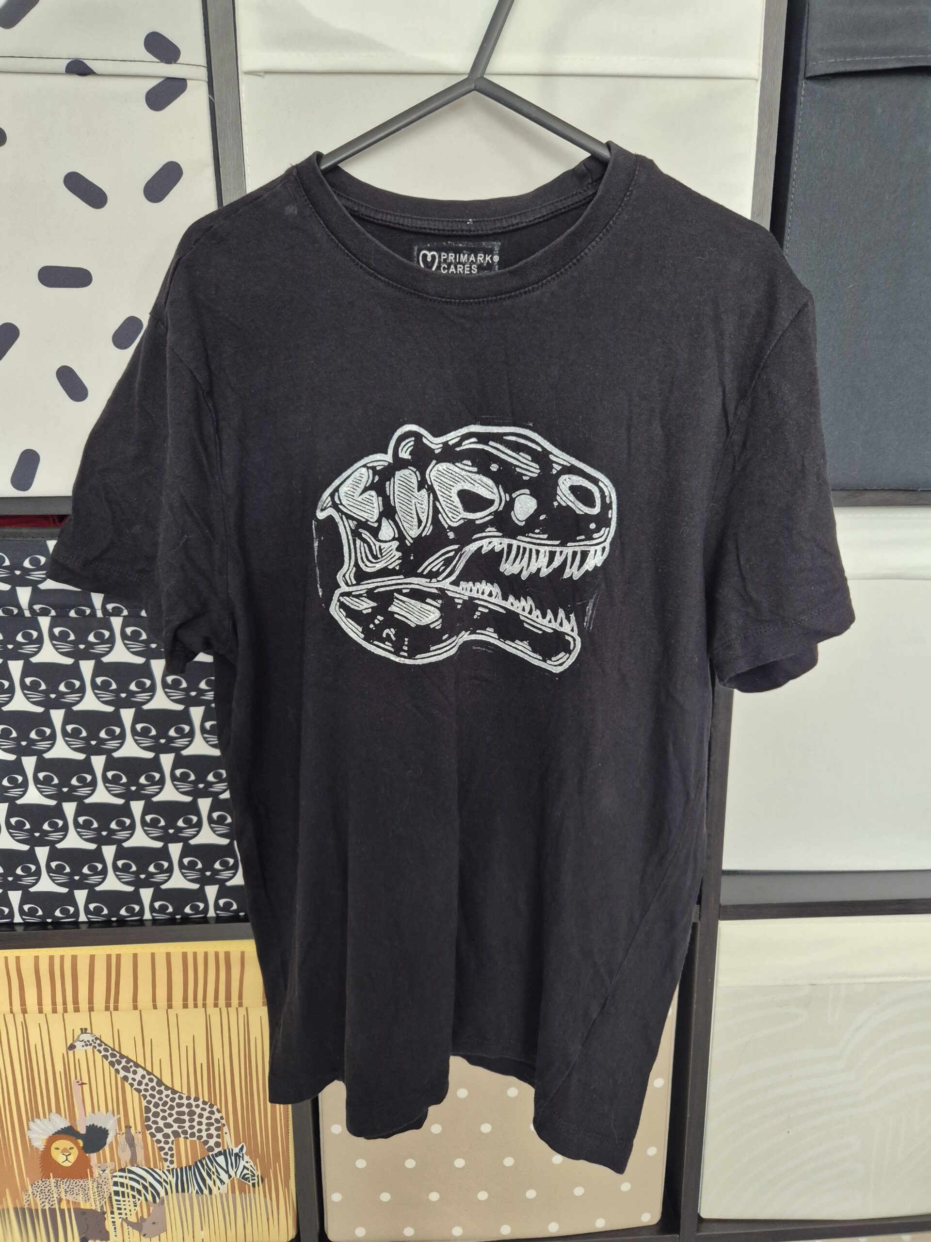 Black Yutyrannus Upcycled T-Shirt - Size Small